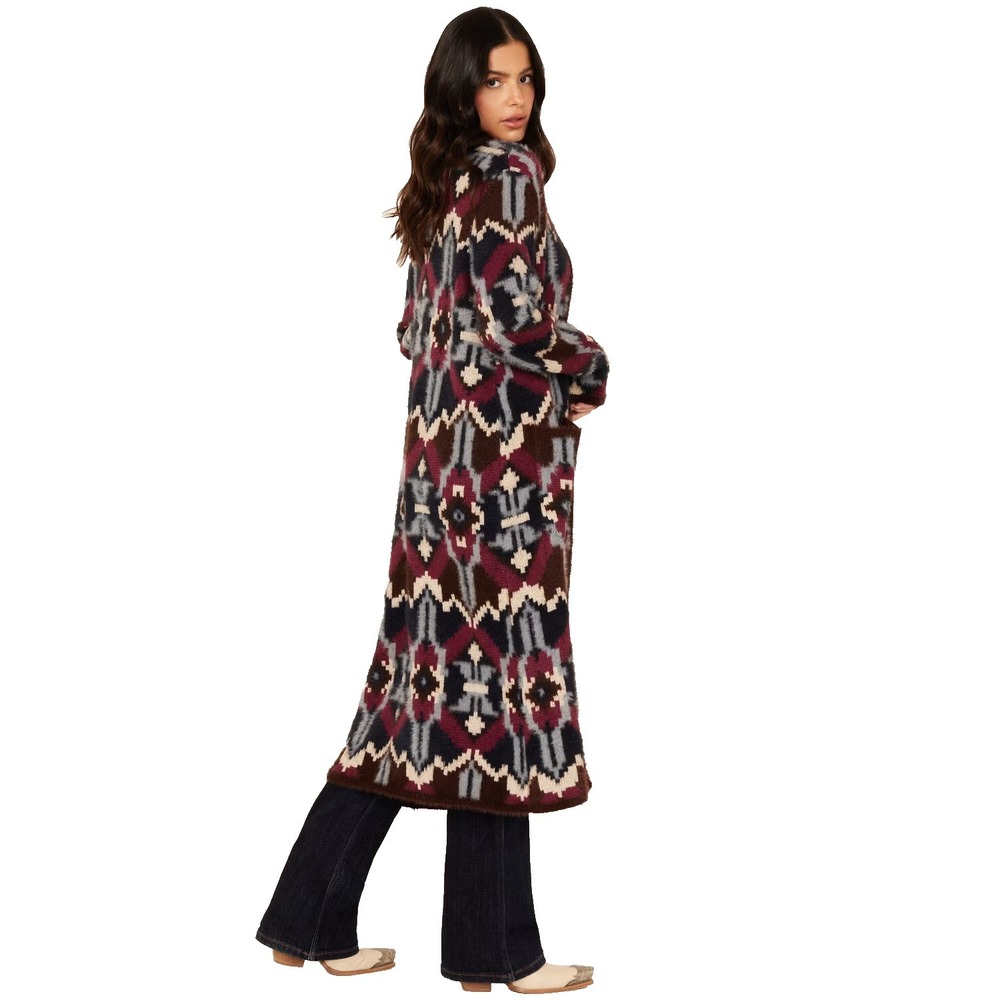 Shyanne Women's Southwestern Long Cardigan Duster XXXL Aztec Cowgirl Rodeo NEW‎